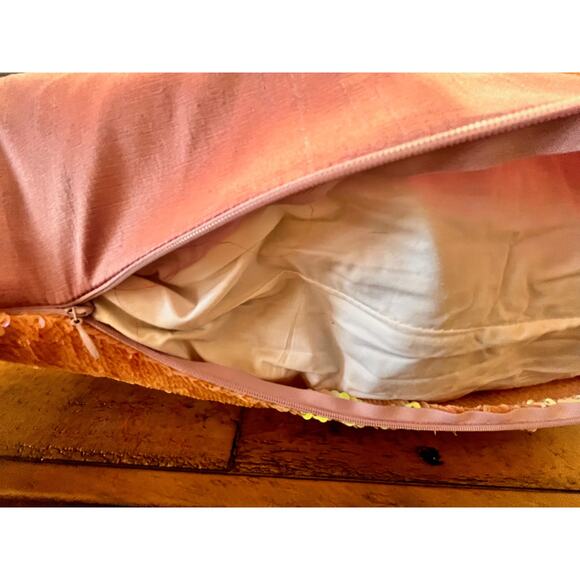 AVIVA STANOFF New Sequin Mermaid Pillow w/Feather-Down insert 18X18 - Picture 8 of 8